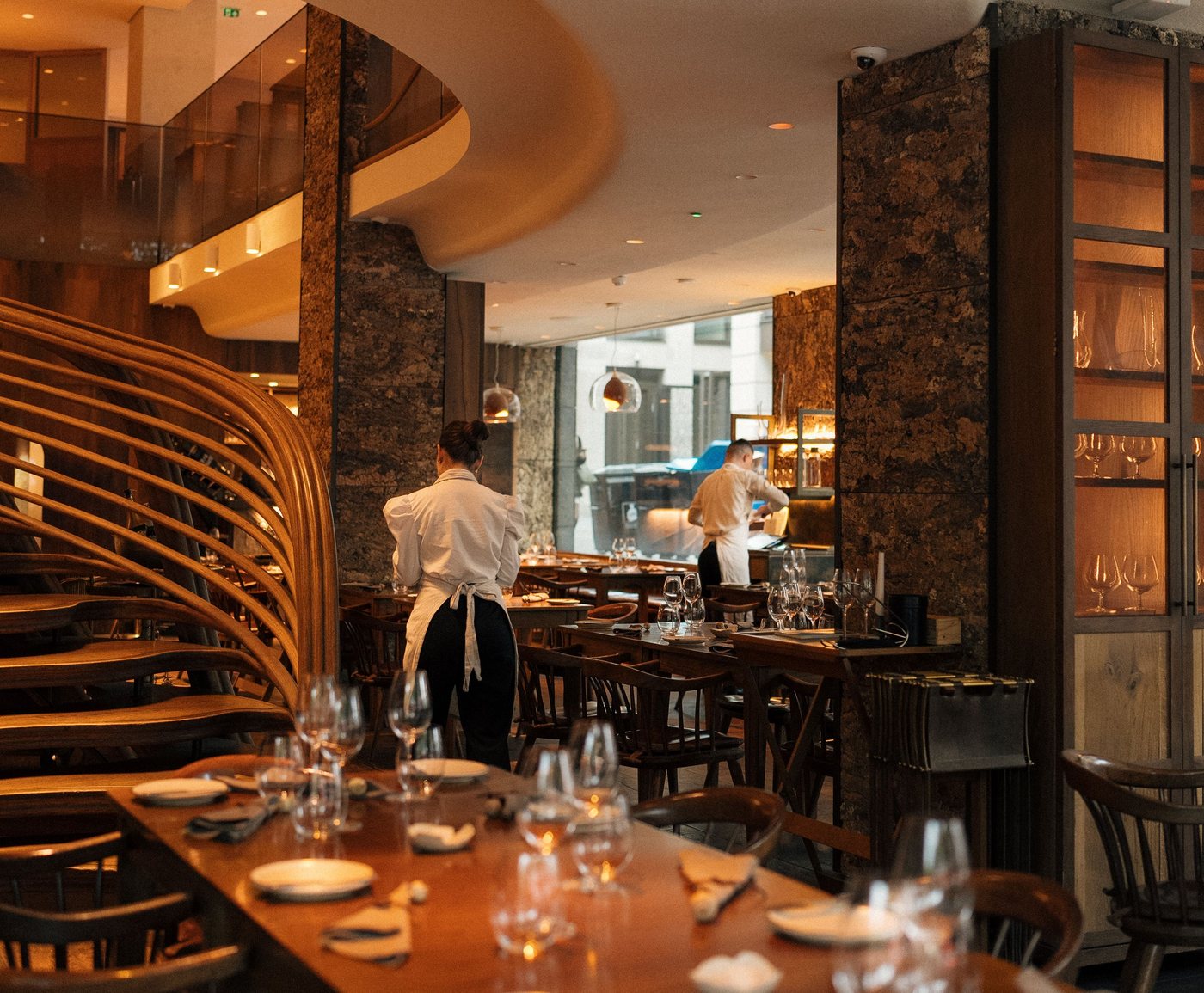 A dining room mid-service